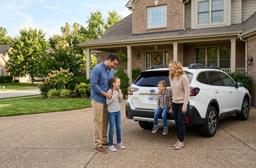 Happy borrower receiving car keys
